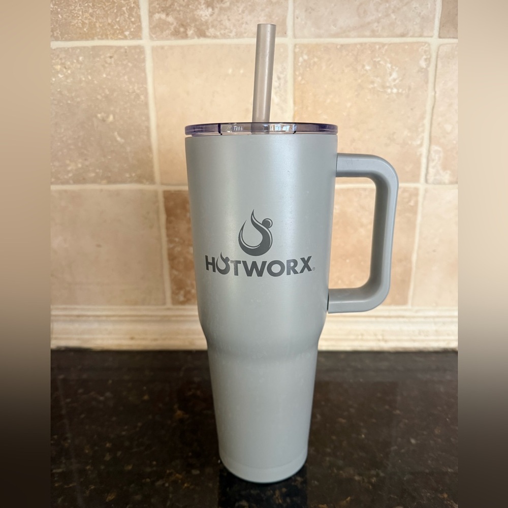Hotworx Gray Tumbler with Handle